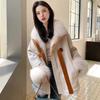 Winter Jacket Outerwear Women Long Warm Suede Parka Coat Patchwork Long Sleeve