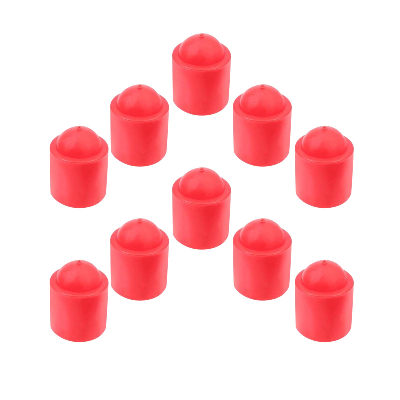 

10 Pieces Snooker Tip Cover Set for Billiards Tips Pool Cues Rods Protector красный
