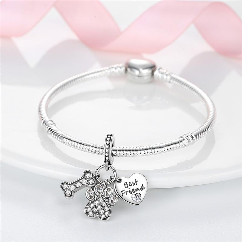 Eiffel Tower Cute Pet Music Ultimate Simplicity 925 Silver Theme Charms Beads Fit 3mm Bracelets DIY Fine Jewelry Making