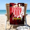1PC Custom Name Beach Towel NECAXA Team Crest Design Beach Towel, Suitable for Camping, Travel, Beach Accessories, Super Absorbent, Family Gift