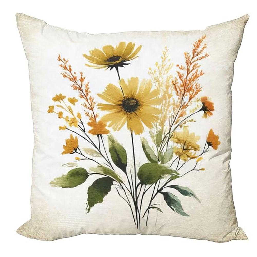 Aquarell Gänseblümchen Ländliche Kissenbezüge Schlafzimmer Wohnzimmer Sofa Heimdekor Polyester Kissenbezug mit Reißverschluss