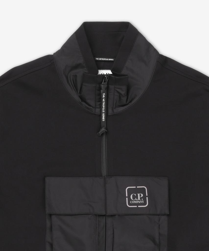 Cp Company Metropolis Open Sweat Jacket - Black / 18Clss012A006452M999