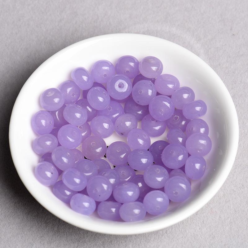 Multicolor Chalcedony and Jasper Disc Spacer Beads - DIY Handmade Jewelry Accessories, Grape Lavender, Free Thread Included