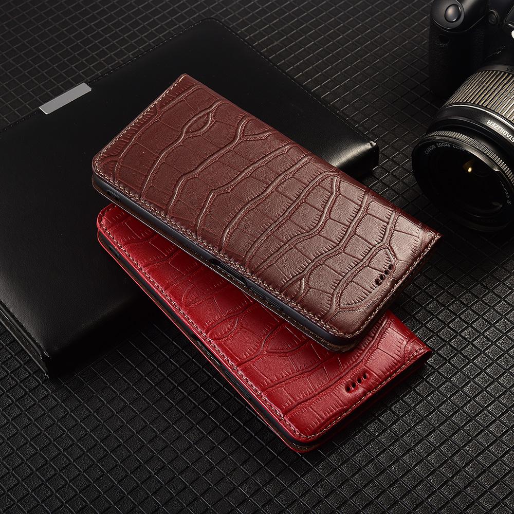 Crocodile Belly Genuine Leather Flip Case for Samsung Galaxy S20 S21 S22 S23 S24 S25 S26 FE Plus Ultra Edge Cover Card Cases