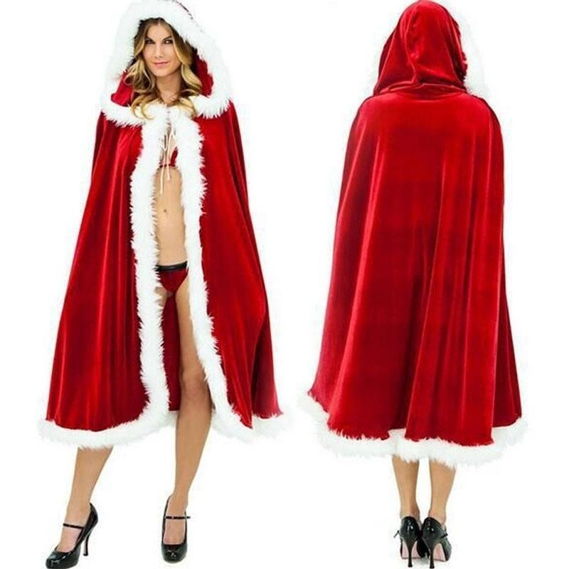 Buy Father Christmas Dress Costume Velvet Blend Cape Santa Claus Cloak  Hooded 1Pc at affordable prices  free shipping, real reviews with photos   Joom