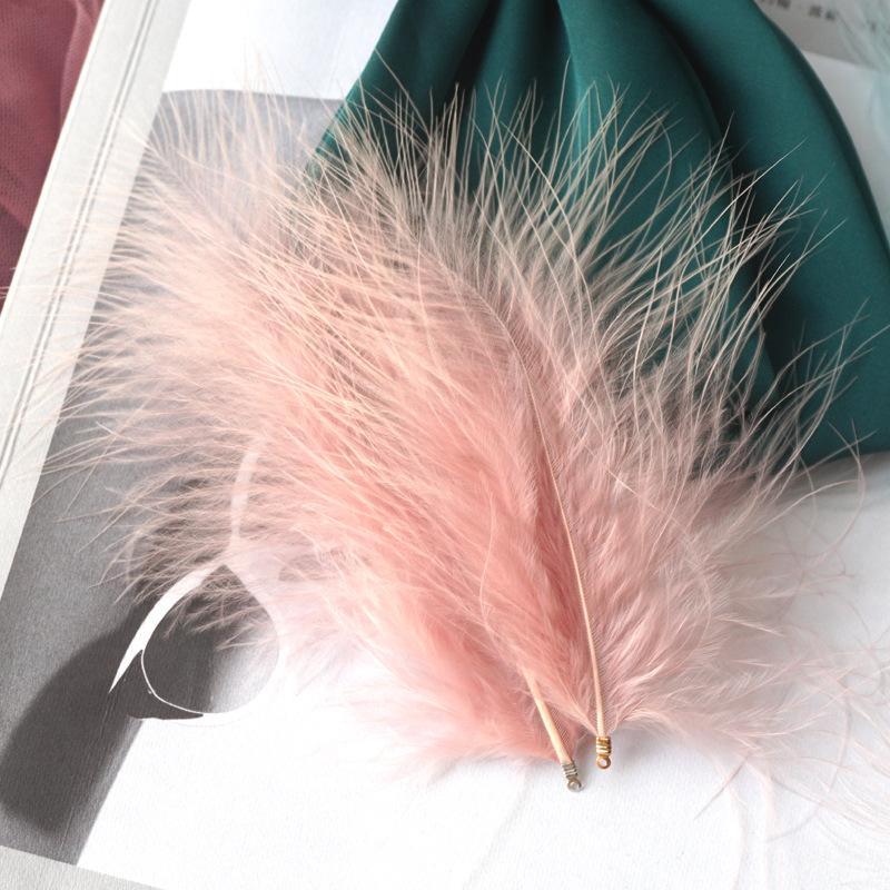 50Pcs With Clip Buckle Full Fleece Turkey Fluff Fluff Diy Decorative Dream Catcher Cat Stick Feather Material