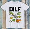 Amante de Sapos DILF Homem Eu Amo Sapos Meme Engraçado Unissex Presente Camiseta T Shirt M1333