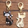 8pcs Colorful Alloy Metal Drop Oil Printing Cat Charm Animal Lobster Buckle Kit Pendant For Enamel DIY Jewelry Accessories