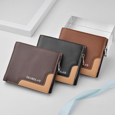 New Men's Wallet Short Multi-Functional Zipper Coin Bag Vintage Credit Card ID Holder Men's Wallet