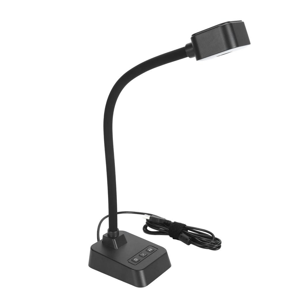 4K USB Document Camera 360 Deg Rotatable Lens Auto Focus 3 Level LED Light AI Noise Reduction Mic Foldable for Windows