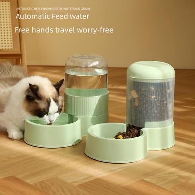 Large-Capacity Automatic Pet Feeder with Food and Water Dispenser: Cat & Dog Bowl Set