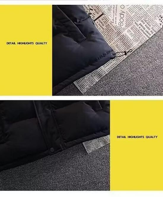 Men's Down Cotton Solid Color Winter Vest - Trendy, Loose, Thick, Warm, Versatile Outerwear for Couples