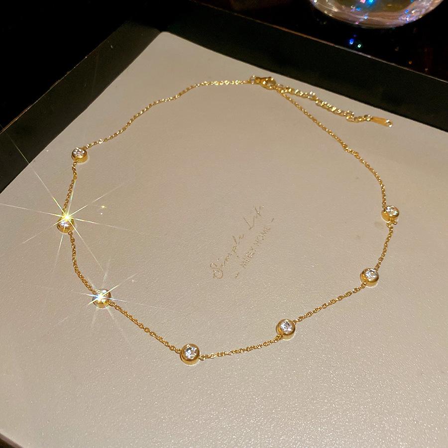 Goldbarren Bohnen Halskette - Edelstahl, Nischendesign, Schlichte Schlüsselbeinkette, Vielseitiger Modeschmuck