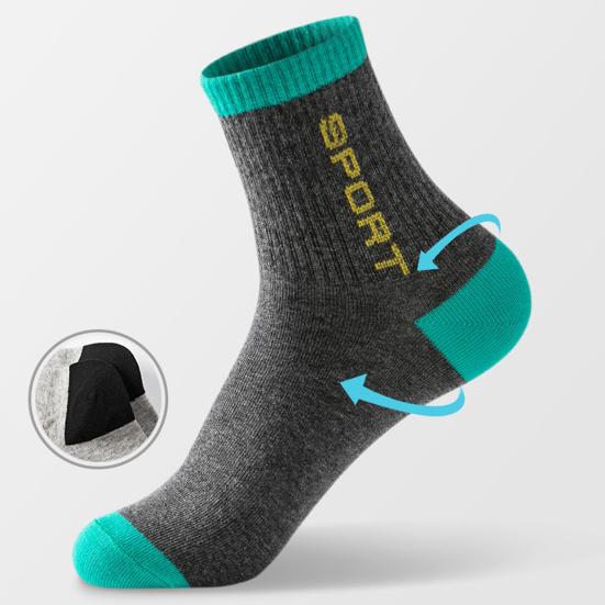 5 Pairs Men's Crew Socks Moisture-Wicking Athletic Socks Soft Breathable
