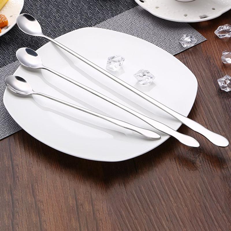 1Pc Creative Stainless Steel Long Handle Coffee Spoon Stirring Ice Spoon