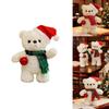 Plush Bear Toy With Scarf And Hat Decor For Kids Christmas Gift And Birthday Present