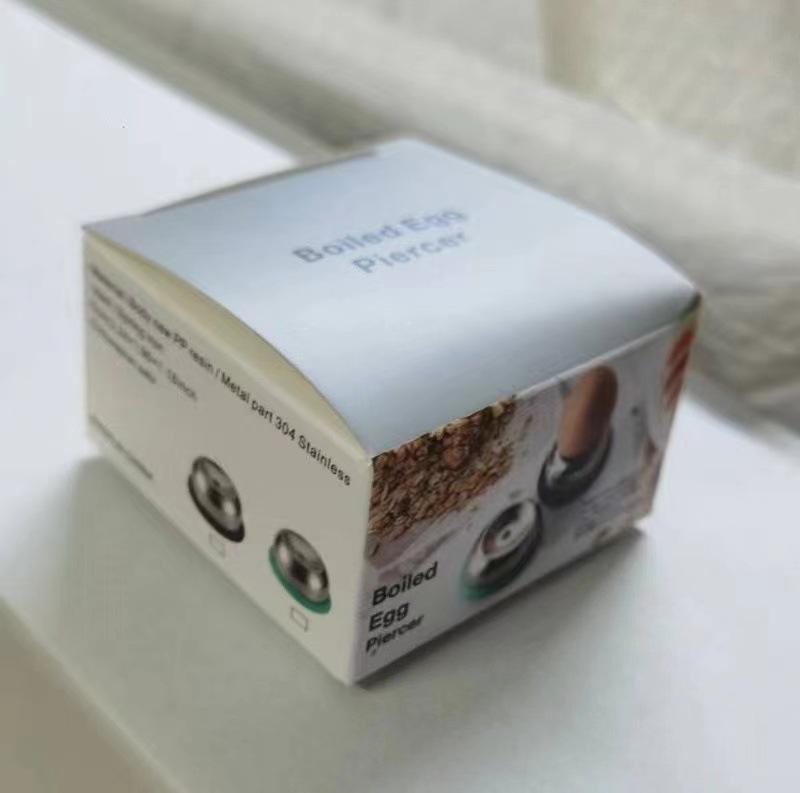 304 Stainless Steel Egg Piercing Tool: Manual Egg Piercer with Plastic Base for Boiled Eggs