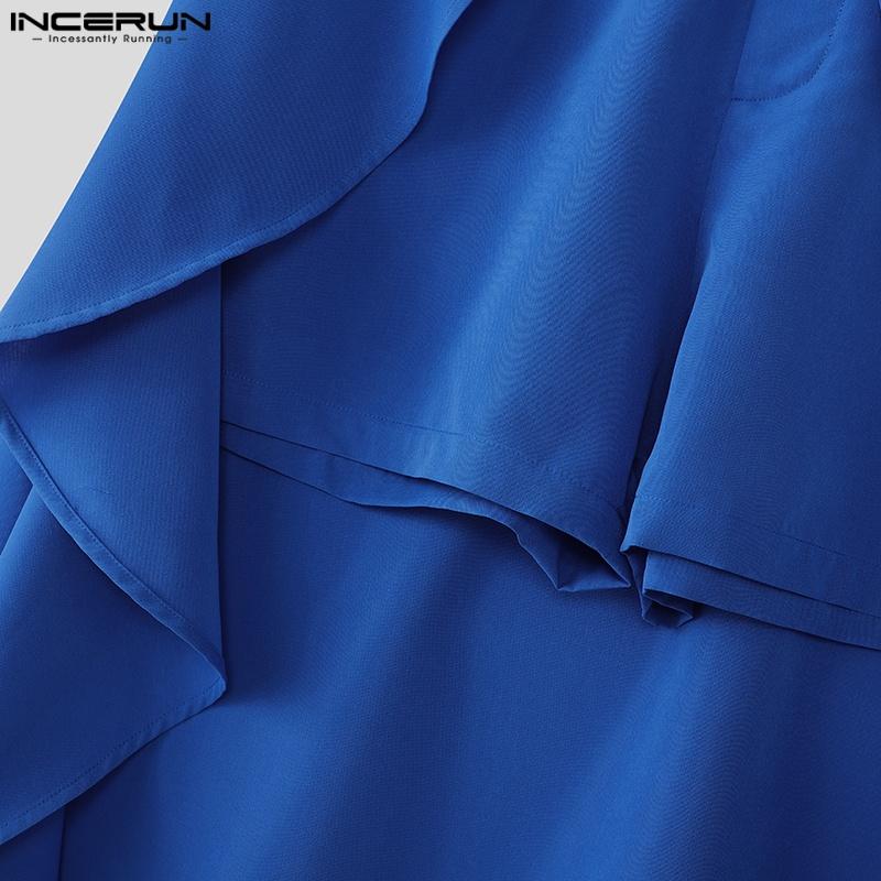 INCERUN Pánské kalhoty s vysokým pasem na zip, s nepravidelnými vrstvami, patchworkové, párty kalhoty, šortky, culottes