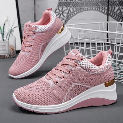 Chaussures de Printemps pour Femmes avec Hauteur Augmentée, Antidérapantes, Confortables et Respirantes à Semelles Épaisses
