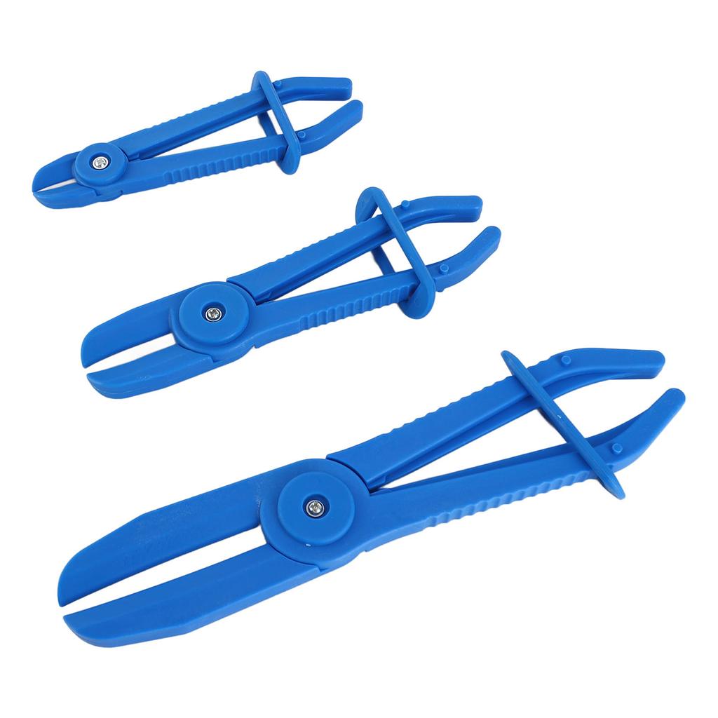 3PCS Flexible Hose Line Pliers Set Insulated Nylon Brake Fuel Hose Clamps Multiple Sizes Blue