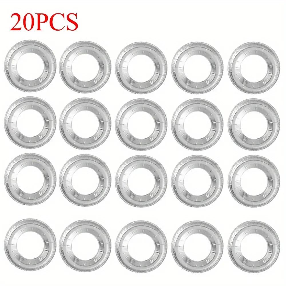 

20pcs Kitchen oil proof tin foil pad, gas stove aluminum foil protective pad, high temperature resistant gas stove cleaning pad