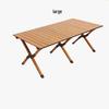 KarLot Portable Aluminum Alloy Roll-Up Camping Table with Wood Grain