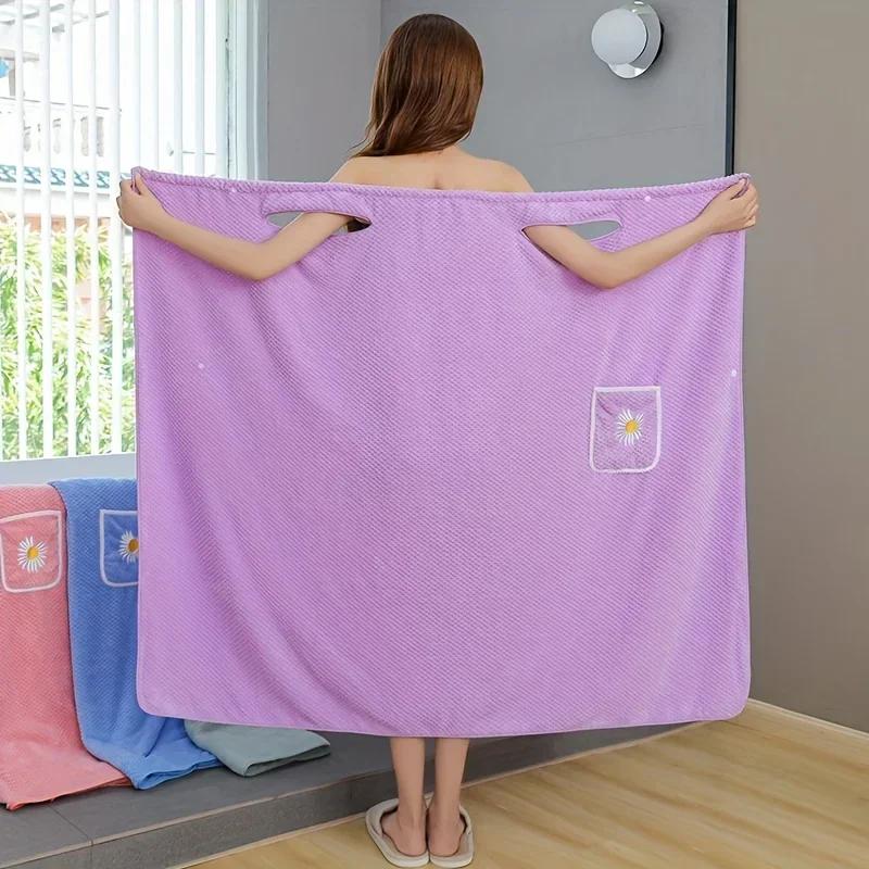 100x130CM Highly Absorbent Ultra-Soft Women Bathrobe Wearable Bath Towel Quick Dry Absorb Water Bath Towel Bathrooom Accessories