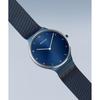[Officially Imported] BERING Men's & Women's (Unisex) Analog Quartz Watch, Ultra Slim Collection Watch, 18440-397 (Blue), Stainless Steel Strap, Long-