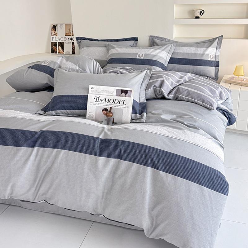 

Fashion 3PC High-quality Cotton Quilt Cover Set High Count Cotton Duvet Cover Pillowcase Breathable and Skin Friendly Bedding 150x200cm 3pc