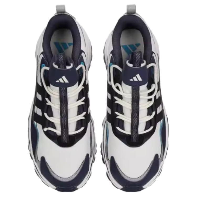 adidas Slip Resistant Abrasion Resistant Low Top Chunky Sneakers Men's White Blue JR8331