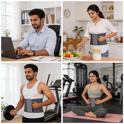 Azeva Elastic Tummy Reduction| Lumbo Sacral| Lower Back Pain Relief| Abdominal Support Belt for Men & Women (Waist-Small,Medium,Large,XL) (L)