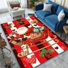 Durable Build Festive Santa Claus Area Rug - Durable Polyester Carpet with Christmas-Themed Design, Red & White Stripes, Green