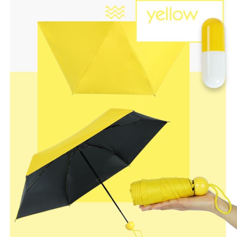 Folding Capsule Small Umbrella Pill Package Portable Travel Sunny Day Rainy