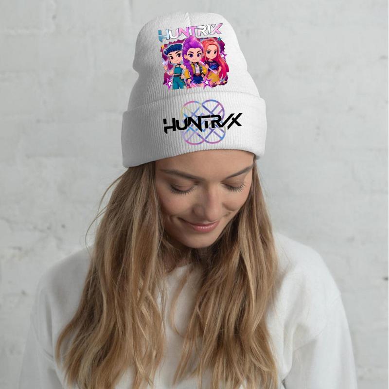 K Pop Dívky Pletená Kreslená Dětská Pokrývka Hlavy Zimní Roztomilá Čepice Anime Děti Vánoční Dárek k Narozeninám