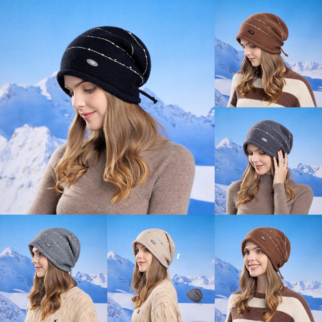 Winter Knit Beanie With Rolled Edge And Design For Casual And Sport Use