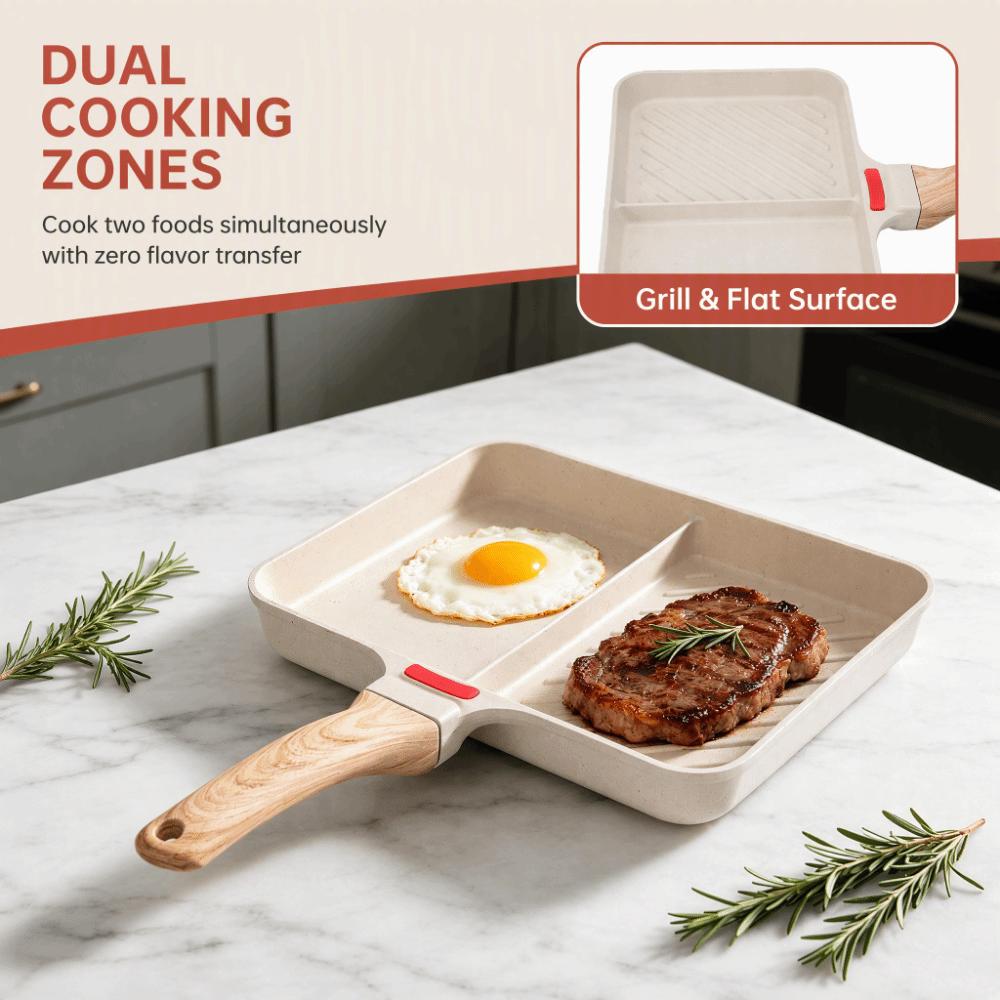 Maifan Stone Coating Breakfast Skillet Non Stick Grill Pan  Eggs Pancakes Steak Burgers
