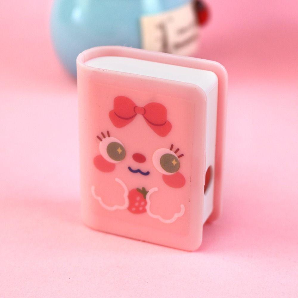 Book Shape Pencil Eraser Sharpener Set Less Rubber Debris Pencil Cutting Tools  Student