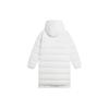 Li Ning Fitness Series Solid Color Storage Pocket Detail Mid-Length Hooded Down Jacket Women Outerwear White AYMS034-1