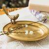 Brass Soap Dish Antique Trinket Jewelry Plate Oval for Shower Home Tabletop