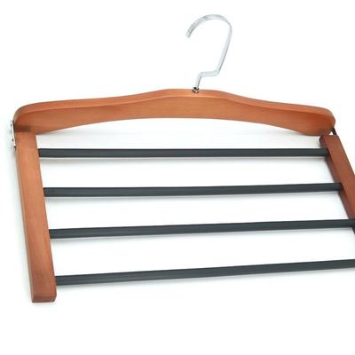 Storage Organizer Wooden Pants Hanging Anti Slip Traceless Multi-layer Flat Hook Creative Rotatable Pants Rack Hotel