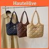 Stylish Spacious And Quilted Tote Bag For Women Available In Black Khaki And Coffee