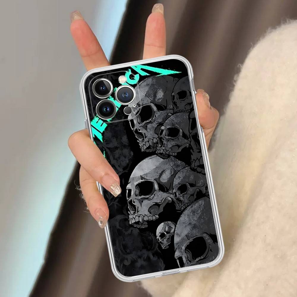 Logo Music M-Metallica For IPhone 17 16 15 14 13 12 11 Pro Max Plus Mini Funda For Transparent Cover