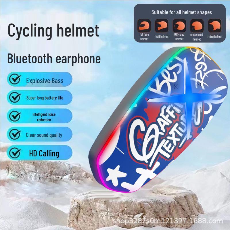 

K15 Universal Motorcycle Helmet Bluetooth Headset: Heavy Bass, Waterproof, Noise Reduction for Riding, Full & Half Face Compatibility. Single Soft Mic, No Host (Half Face Compatible)