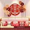 3D Wedding Xi Character Stickers & Crepe Paper Flowers for Bedroom and Living Room Decor