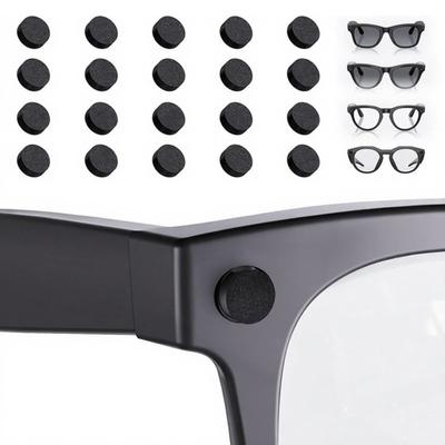 20Pcs Shading Stickers for Smart Glasses Reusable Gentle Adhesive LED Indicator Covers Matte Black