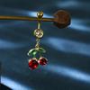 Stainless Steel Cherry Pendant Navel Ring – Simple Fashion Piercing Jewelry