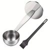2-in-1 Coffee Scoop with Brush, Tablespoon Measure Spoon with Pressed Bottom for Coffee Bean Press Coffee Grinding Pressing