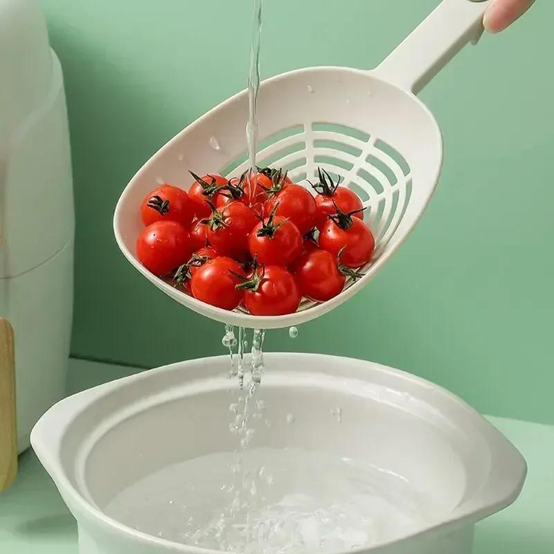 Kitchen Colander Food Grade High Temperature Resistant Long Handle Non-slip Pasta Spoon Dumpling Food Filter Kitchen Drain Spoon