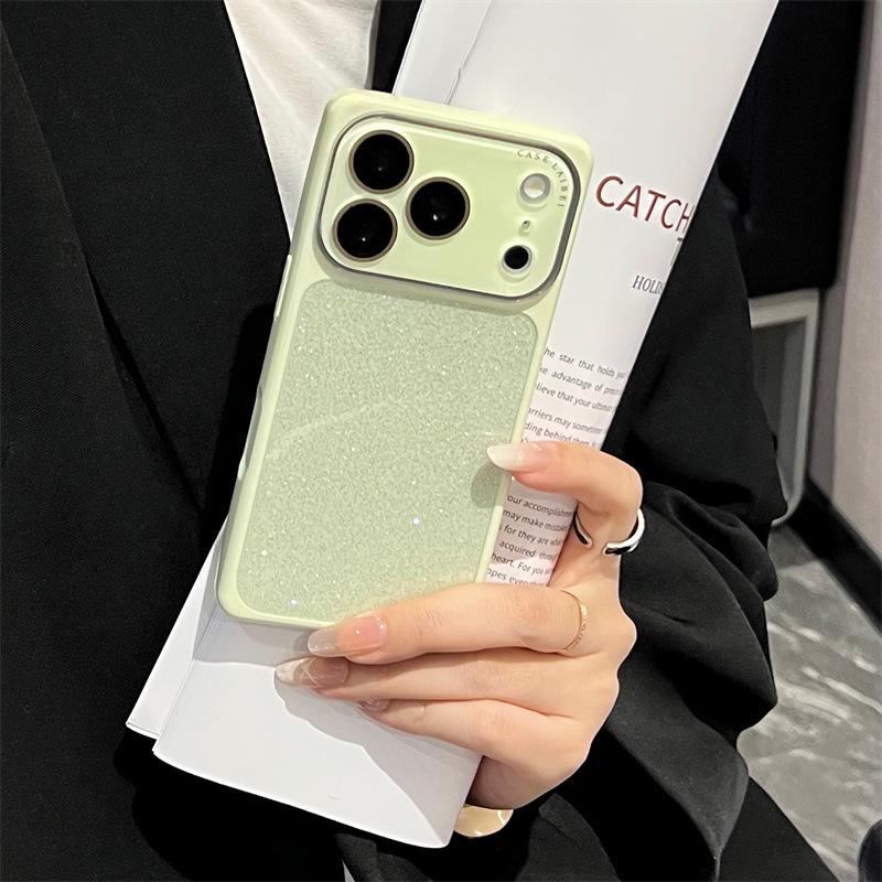 Glitter Glass Case for iPhone 17 Pro Max: Anti-Fall, Precise Fit, Square Design