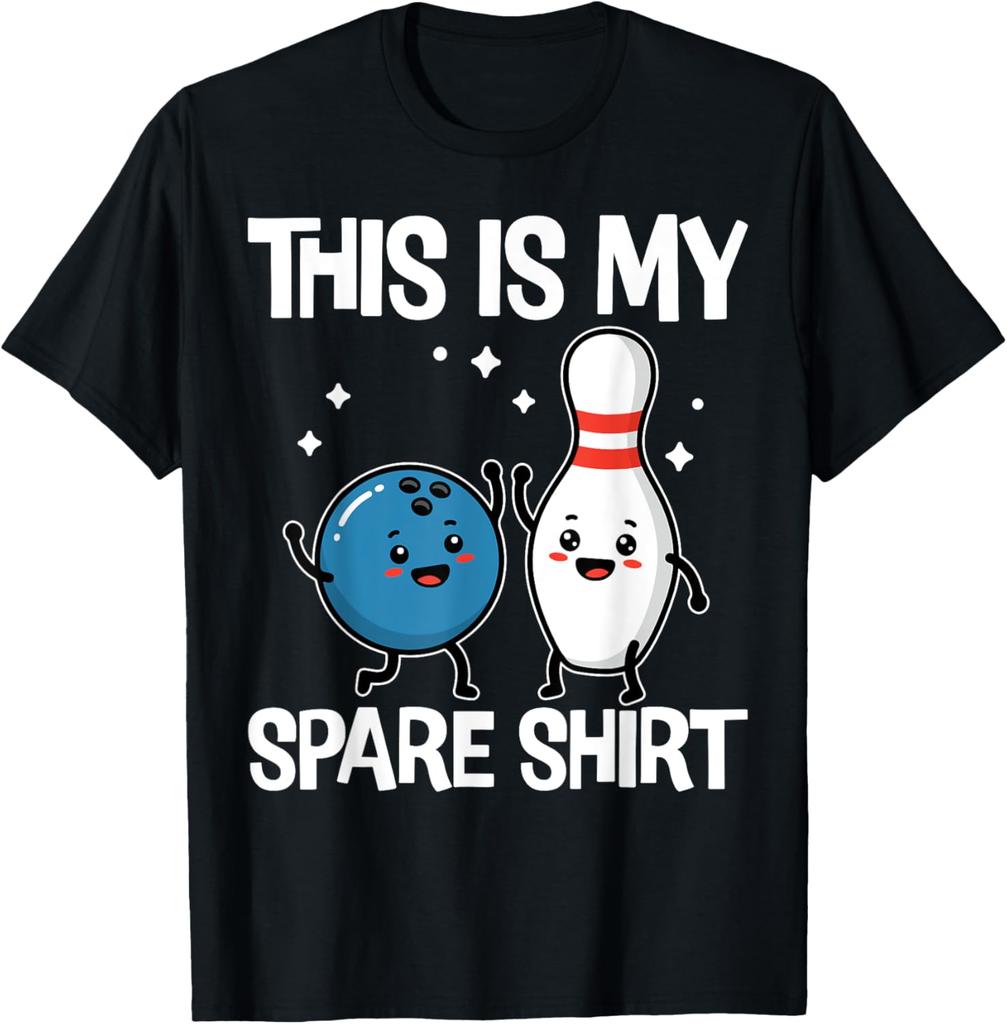 Funny Bowling Men Women Kids This Is My Spare Shirt Bowling T-Shirt Unisex Summer Streetwear Tops Kawayi Ropa Hombre